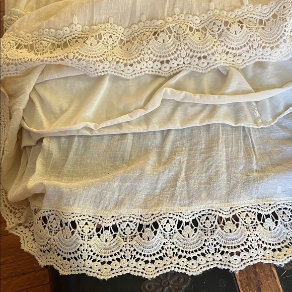 Vintage Cream Cotton Lace Maxi Skirt - Picture 5 of 8